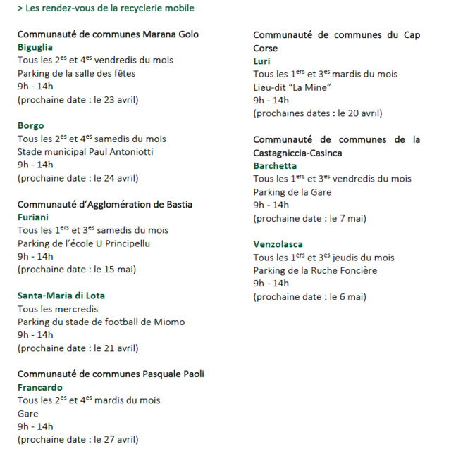 Haute-Corse : La recyclerie mobile du Syvadec dessert 3 nouveaux territoires Haute-Corse : La recyclerie mobile du Syvadec dessert 3 nouveaux territoires