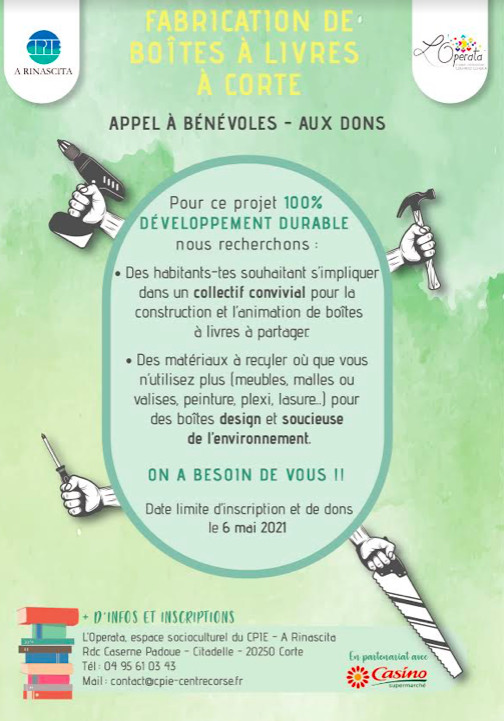 A Rinascita cherche des bénévoles pour fabriquer de boîtes à livres 