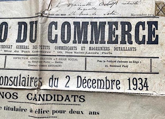 Bastia : les élections consulaires du 2 décembre… 1934 vues par "l'Echo du commerce"