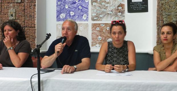 Mme Bascoul, Francis Riolacci, Frederique Flori, Delphine Ramas des Affaires culturelles de la ville de Bastia