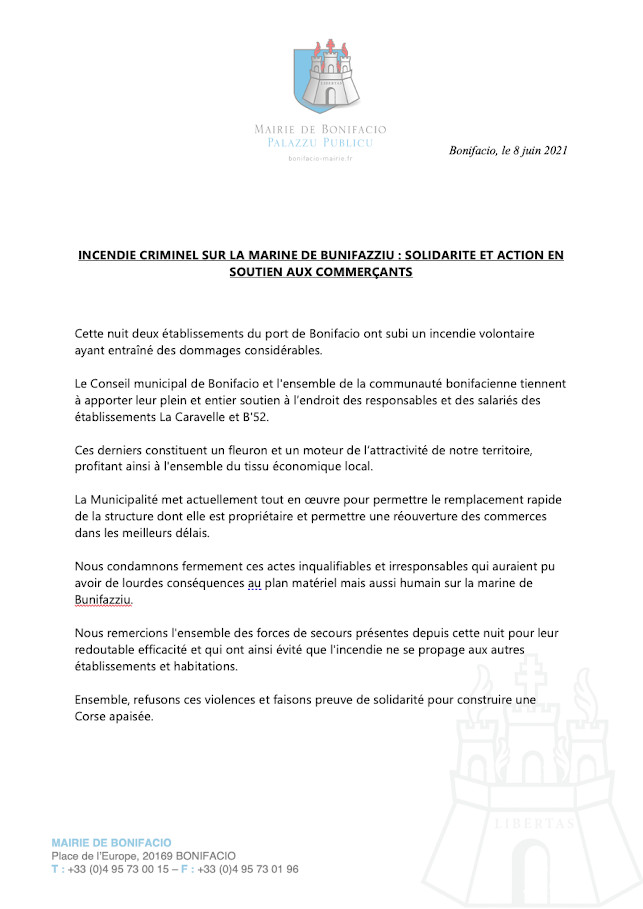 Après les incendies de la nuit : nombreuses réactions de condamnation