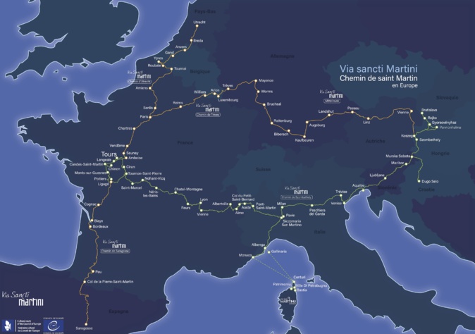 Les chemins de la Via Sancti Martini, Itinéraire culturel européen saint Martin de Tours. Les chemins de la Via Sancti Martini, Itinéraire culturel européen saint Martin de Tours.