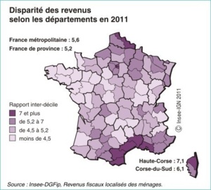 Corse : Des revenus faibles et fortement dispersés