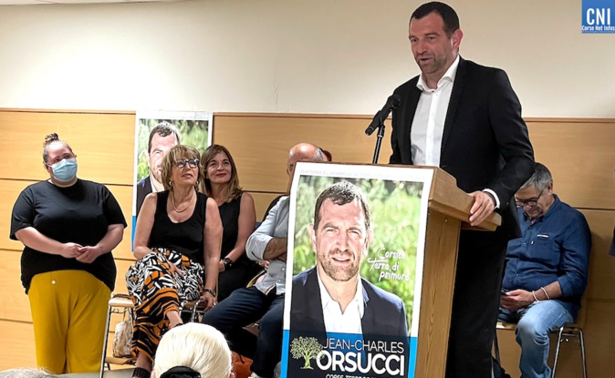 Jean-Charles Orsucci lors de sa dernière réunion publique à Pietranera