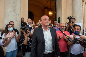 Laurent Marcangeli à Aiacciu à l'annonce des résultats. Laurent Marcangeli à Aiacciu à l'annonce des résultats.