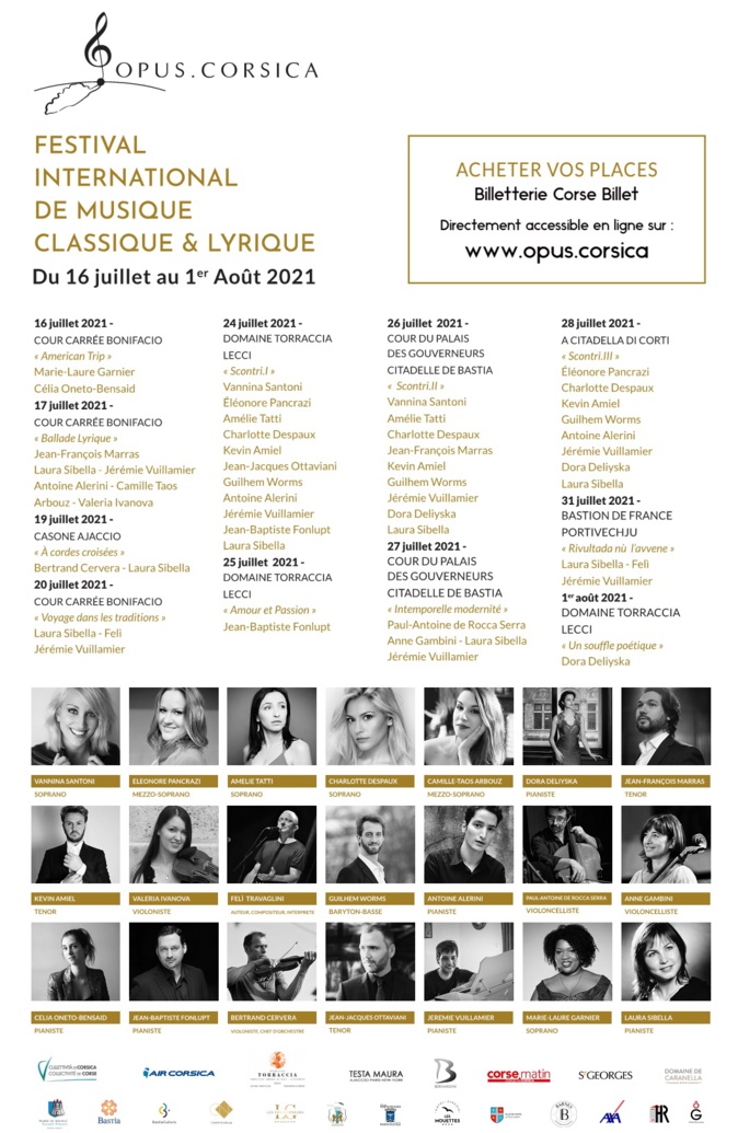 Le festival Opus Corsica démarre sa tournée le 16 juillet. A ne pas manquer Le festival Opus Corsica démarre sa tournée le 16 juillet. A ne pas manquer