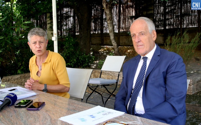 Le préfet de Corse Pascal Lelarge et la directrice de l’Agence Régionale de Santé de Corse Marie-Hélène Lecenne. Photo Michel Luccioni