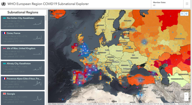 Covid-19 : La Corse, est la 2ème région d'Europe où la pandémie accélère le plus
