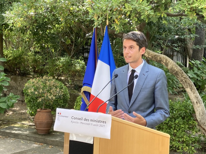 Gabriel Attal à Ajaccio. (Photo et vidéo Michel Luccioni) Gabriel Attal à Ajaccio. (Photo et vidéo Michel Luccioni)