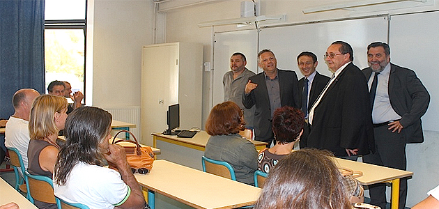 Michel Barat au collège de Baleone. (Photo Lydie Colonna)