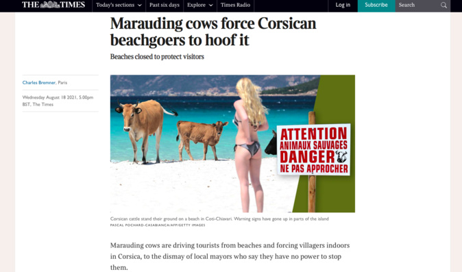 Capture écran article The Times Capture écran article The Times