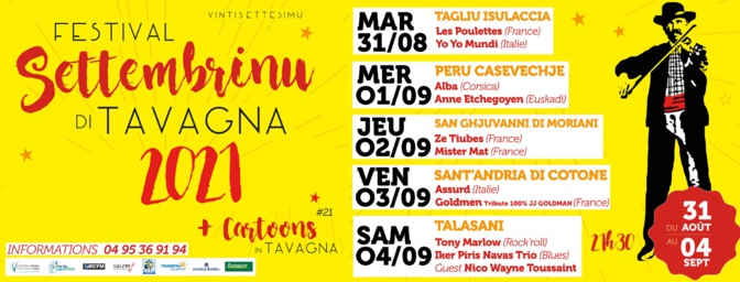 27ème édition de Settembrinu di Tavagna : 5 soirées, 5 balades musicales de village en village 27ème édition de Settembrinu di Tavagna : 5 soirées, 5 balades musicales de village en village