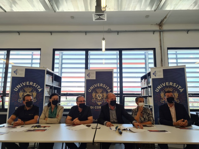 Conférence de presse de rentrée pour la gouvernance de l'université de Corse. Crédits Photo : Pierre-Manuel Pescetti