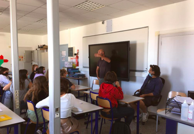 L'intervention de Frédéric Poggi devant les collégiens L'intervention de Frédéric Poggi devant les collégiens