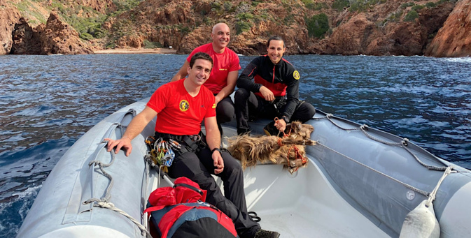 Les pompiers-montagnards de Corse-du-Sud au secours de la chèvre de Scandola Les pompiers-montagnards de Corse-du-Sud au secours de la chèvre de Scandola