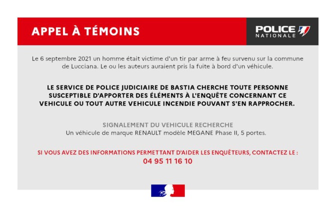 Homicide de Christophe Catta à Lucciana : la PJ lance un appel à témoins Homicide de Christophe Catta à Lucciana : la PJ lance un appel à témoins