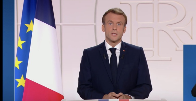 Le Président de la République, Emmanuel Macron, lors de son allocution télévisée. Le Président de la République, Emmanuel Macron, lors de son allocution télévisée.