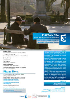 "Piazza Mora" un documentaire de Sylvaine Dampierre à l'Espace Diamant "Piazza Mora" un documentaire de Sylvaine Dampierre à l'Espace Diamant