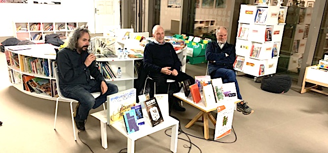 Ghjacumu Fusina (au centre) a présenté son livre à la médiathèque Barberine-Duriani de Bastia
