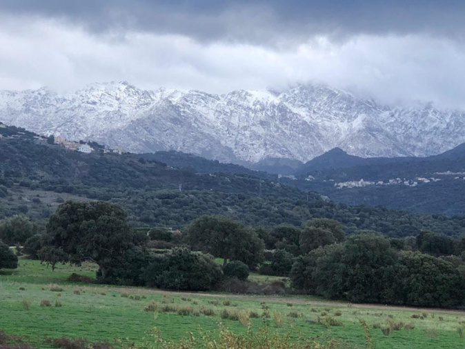 Contreforts de Monté Cinto sous la neige .