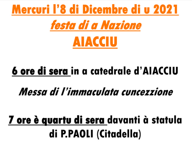 Festa du A Nazione : le programme à Ajaccio