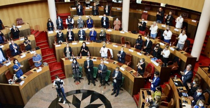 Le vote de la résolution solenelle à l'Assemblée de Corse, le 22 octobre 2021. Photo CNI.