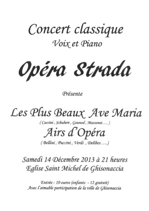 Un récital à ne pas manquer Samedi 14 décembre à L'Eglise Saint Michel de Ghisonaccia Un récital à ne pas manquer Samedi 14 décembre à L'Eglise Saint Michel de Ghisonaccia