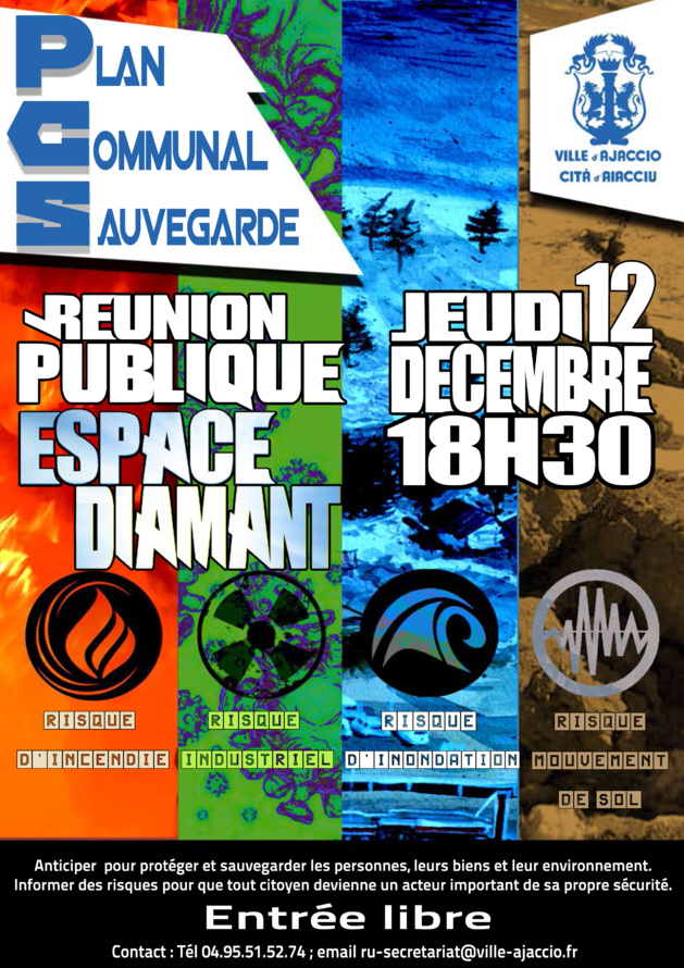 Plan communal de sauvegarde de la commune d'Ajaccio : Une réunion publique Plan communal de sauvegarde de la commune d'Ajaccio : Une réunion publique