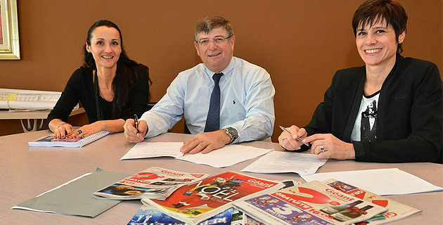 Signature de la convention de partenariat entre Séraphin Luciani, directeur général CODIM2 et Marie-Paule Dionisi Naudin, présidente de l’association.
