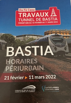 Fermeture du tunnel de Bastia : Les Chemins de fer de la Corse mettent en place des trains gratuits et plus fréquents Fermeture du tunnel de Bastia : Les Chemins de fer de la Corse mettent en place des trains gratuits et plus fréquents