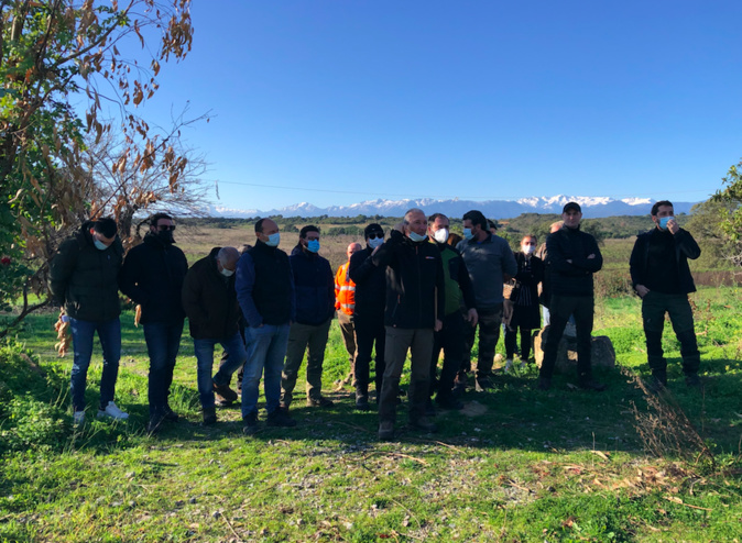 La FDSEA et les Ghjovani Agricultori Indipendente Di Corsica Suprana lors de la manifestation de jeudi 13 janvier