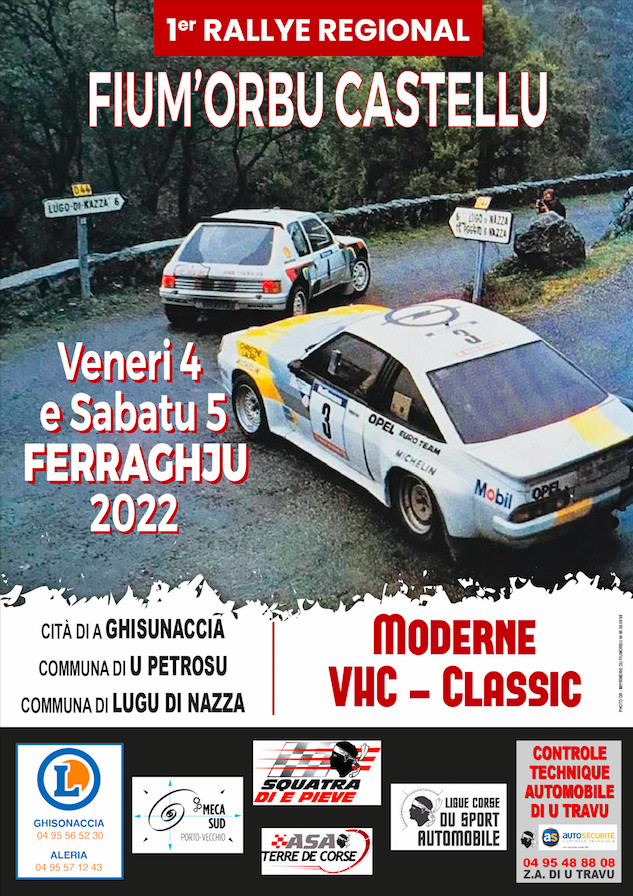 La 1ère édition du rallye Fium'Orbu-Castellu aura lieu le 5e février 