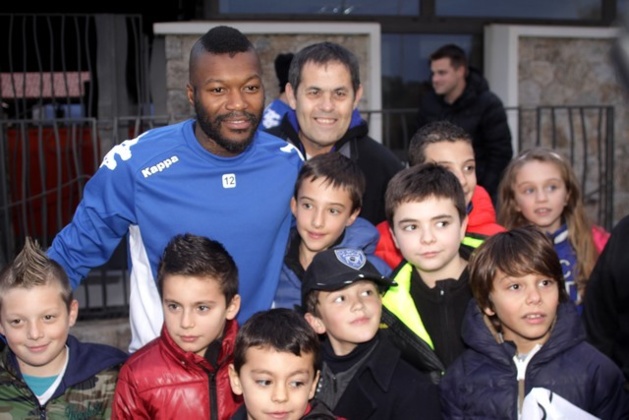 Le SC Bastia avec Djibril Cissé à Monticello Le SC Bastia avec Djibril Cissé à Monticello