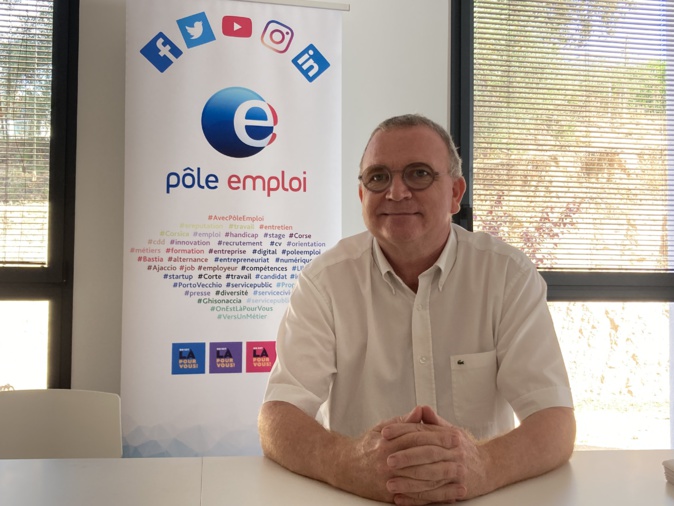 Christian Sanfilippo, directeur de Pôle Emploi en Corse, se réjouit des derniers chiffres du chômage sur l'île. Photo : Julia Sereni