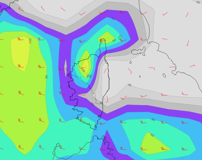 Le Libecciu soufflera fort en matinée de lundi Le Libecciu soufflera fort en matinée de lundi