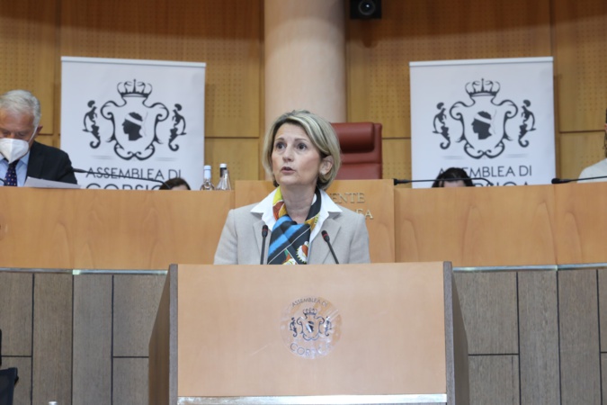 Nanette Maupertuis, présidente de l’Assemblée de Corse. Photo Michel Luccioni. Nanette Maupertuis, présidente de l’Assemblée de Corse. Photo Michel Luccioni.