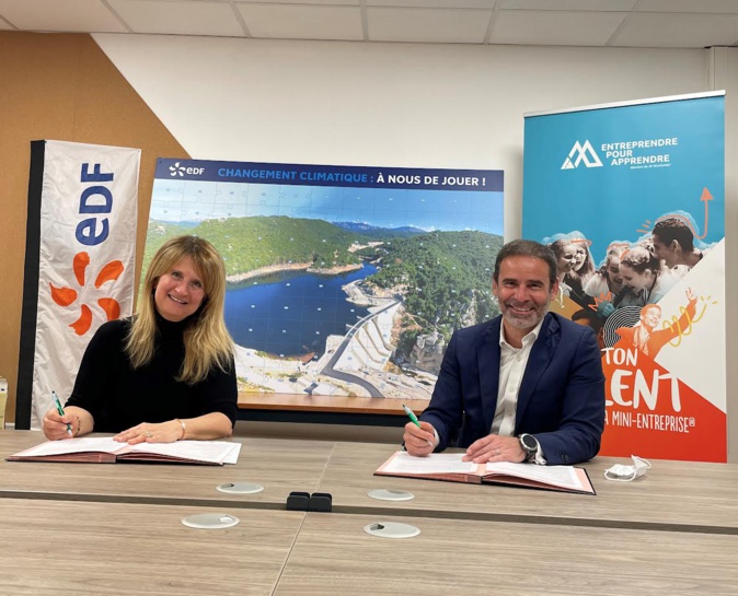 Marie Moreschi et le Directeur Régional d’EDF et d’ENGIE Vincent de Rul Marie Moreschi et le Directeur Régional d’EDF et d’ENGIE Vincent de Rul