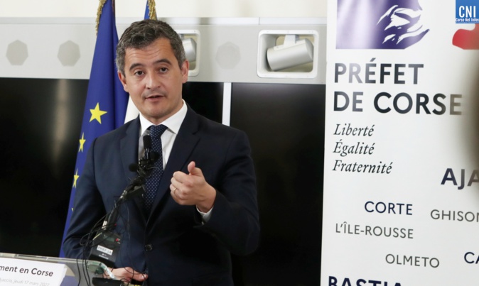 Gérald Darmanin face à la presse à Ajaccio (Photo Michel Luccioni) Gérald Darmanin face à la presse à Ajaccio (Photo Michel Luccioni)