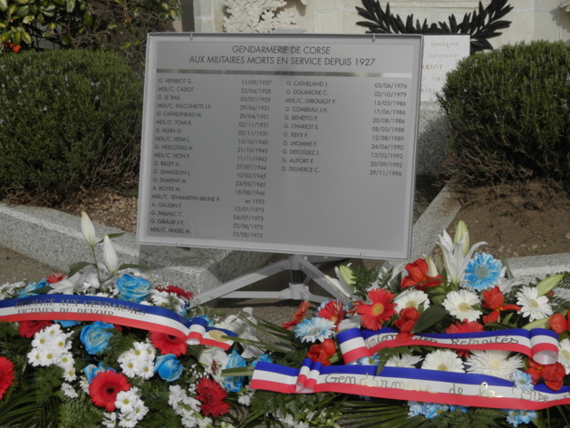 Ajaccio : Hommage aux morts de la Gendarmerie