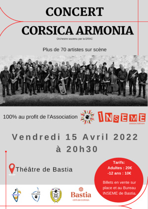  Corsica Armonia : un grand concert au profit de Inseme pour sa "première" au théâtre de Bastia