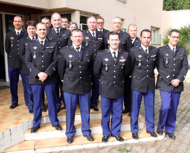 Les commandants des différentes unités inspectées par le Colonel Didier Rahmani Commandant le Groupement de gendarmerie de la haute corse. (Photo Stéphane Gamant)