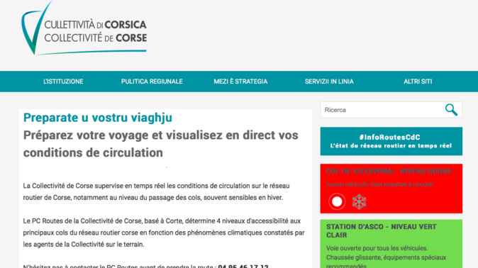 Neige : le Col de Vizzavona fermé aux véhicules Neige : le Col de Vizzavona fermé aux véhicules