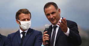 Emmanuel Macron et Gilles Simeoni à Bunifaziu en septembre 2020. Emmanuel Macron et Gilles Simeoni à Bunifaziu en septembre 2020.