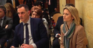 Gilles Simeoni et Nanette Maupertuis à la Commision des îles à Malte. Photo CNI.
