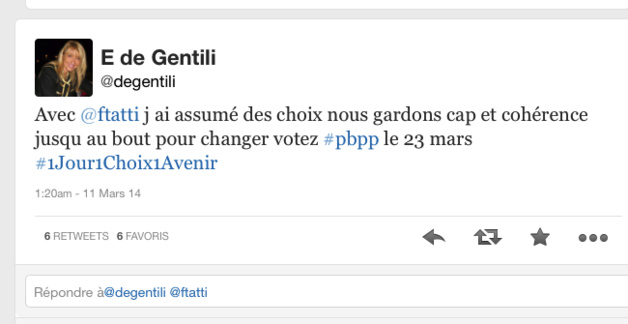Emmanuelle De Gentili sur Twitter : « Pas de replâtrage ! Pas de discussions ! »