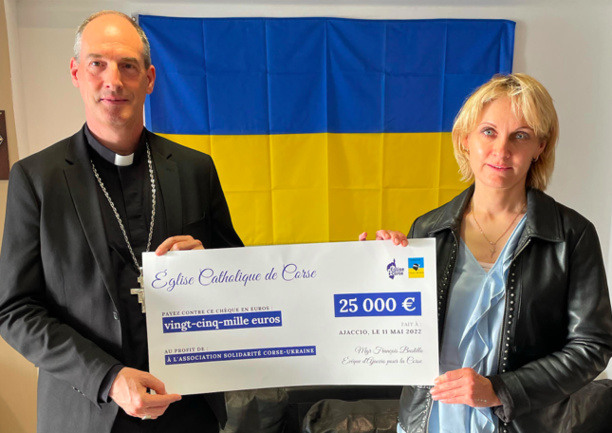 L’Église Catholique de Corse fait un don de 25 000 € à l’association Corse-Ukraine 