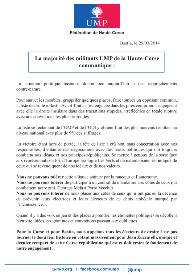 Le faux tract : l'UMP a déposé plainte