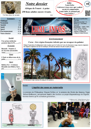 « Faites la Une » : 6 prix décernés, 5 établissements scolaires lauréats « Faites la Une » : 6 prix décernés, 5 établissements scolaires lauréats