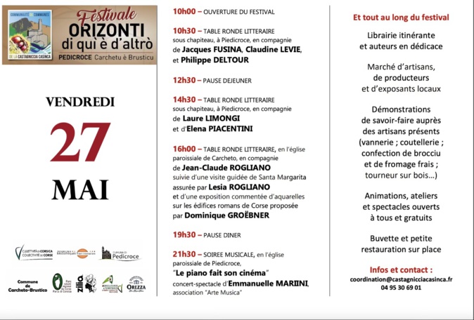 Festivale Orizonti di qui è d’altro : Coup d’envoi d’un nouveau festival culturel itinérant en Castagniccia Festivale Orizonti di qui è d’altro : Coup d’envoi d’un nouveau festival culturel itinérant en Castagniccia
