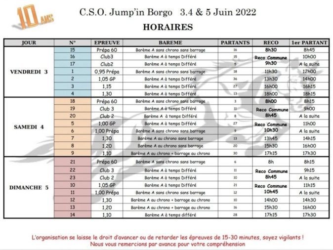 Le programme de cette 10ème édition à Borgo Le programme de cette 10ème édition à Borgo